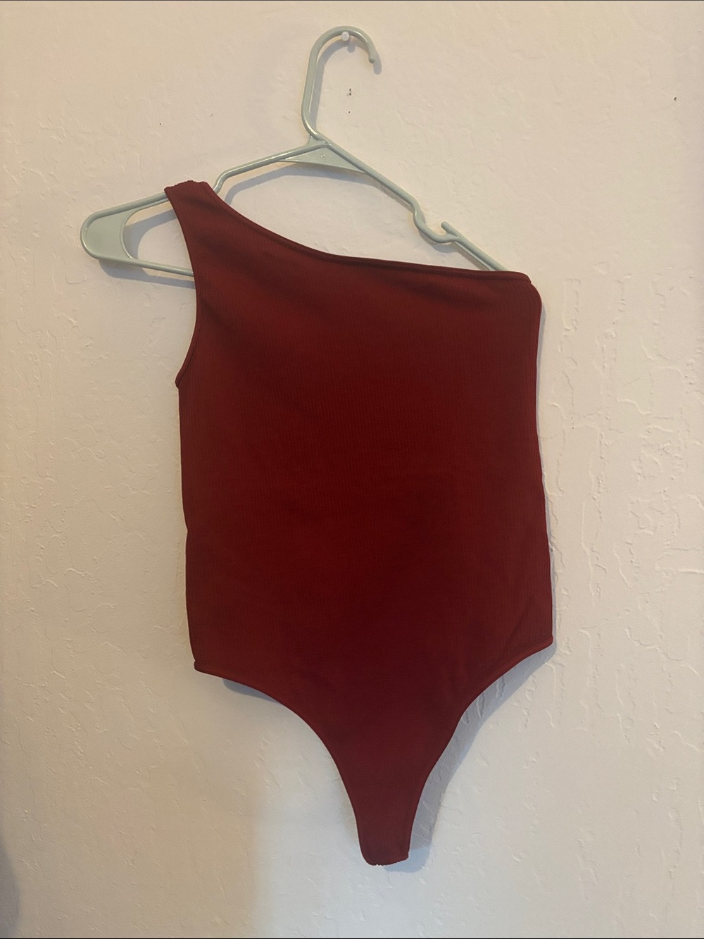 Nikibiki Ribbed One-Shoulder Bodysuit - Burgundy
